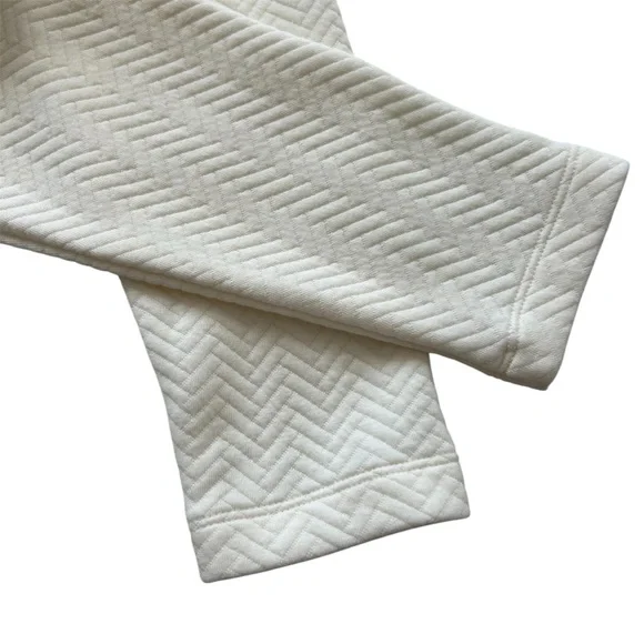 NWT J. Crew Ivory Herringbone Quilted Mock Neck Sweatshirt Small Snap Side - Picture 10 of 16